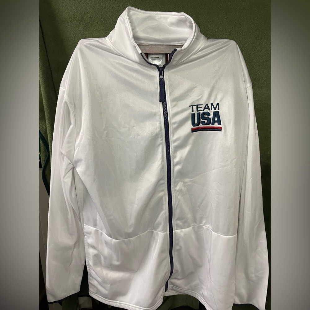 White Team USA Olympic Zip Up Jacket